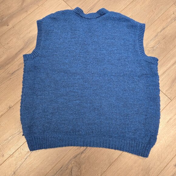 Handmade Knit Teal Sweater Vest - Picture 2 of 4
